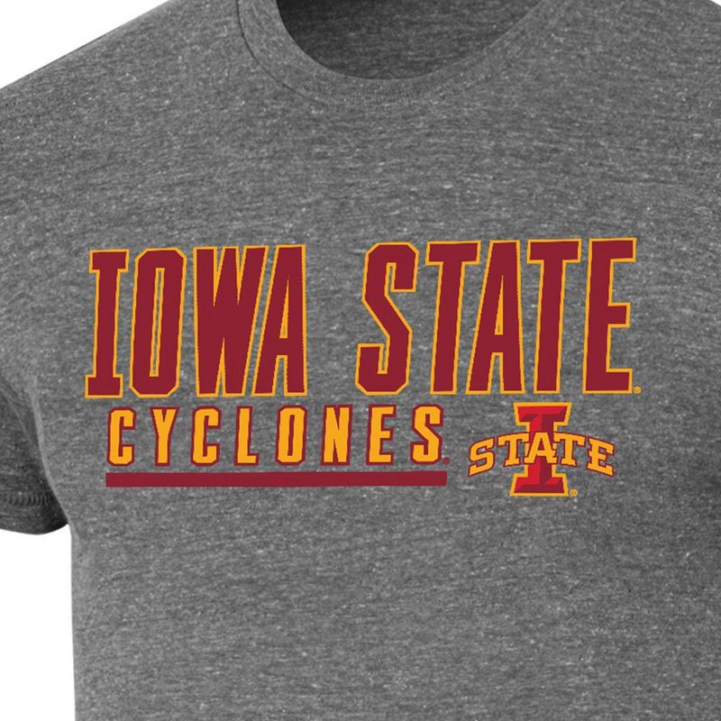 slide 3 of 3, NCAA Iowa State Cyclones Men's Gray Tri-Blend Short Sleeve T-Shirt - L, 1 ct