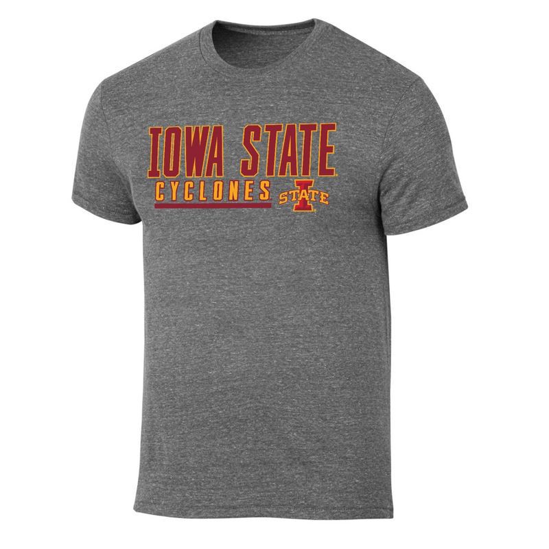 slide 1 of 3, NCAA Iowa State Cyclones Men's Gray Tri-Blend Short Sleeve T-Shirt - L, 1 ct