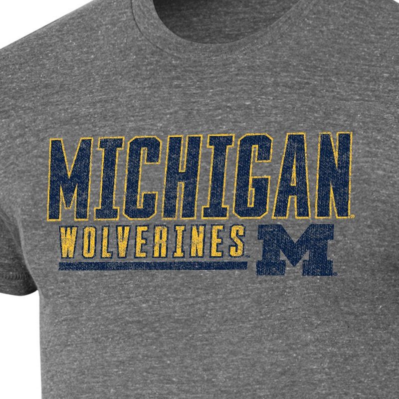 slide 3 of 3, NCAA Michigan Wolverines Men's Gray Tri-Blend Short Sleeve T-Shirt - XXL, 1 ct