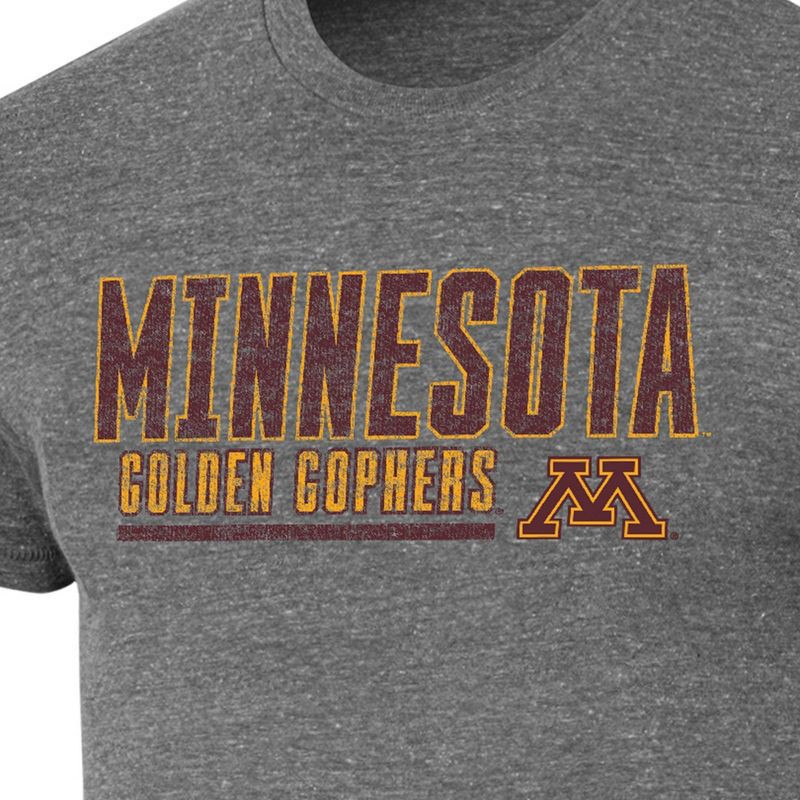 slide 3 of 3, NCAA Minnesota Golden Gophers Men's Gray Tri-Blend Short Sleeve T-Shirt - M: Fit Pullover, 1 ct
