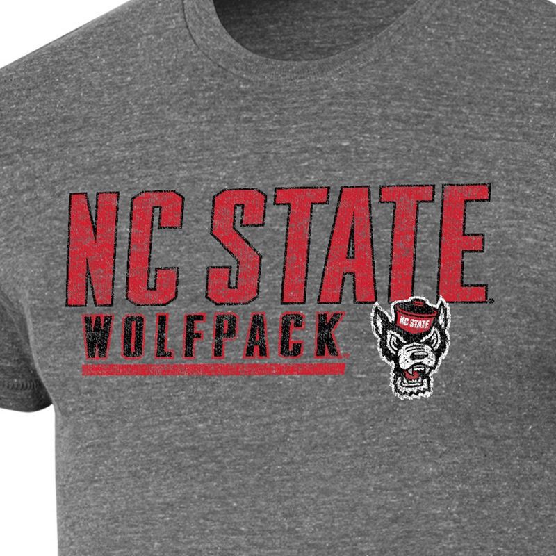 slide 3 of 3, NCAA NC State Wolfpack Men's Gray Tri-Blend Short Sleeve T-Shirt - XL, 1 ct