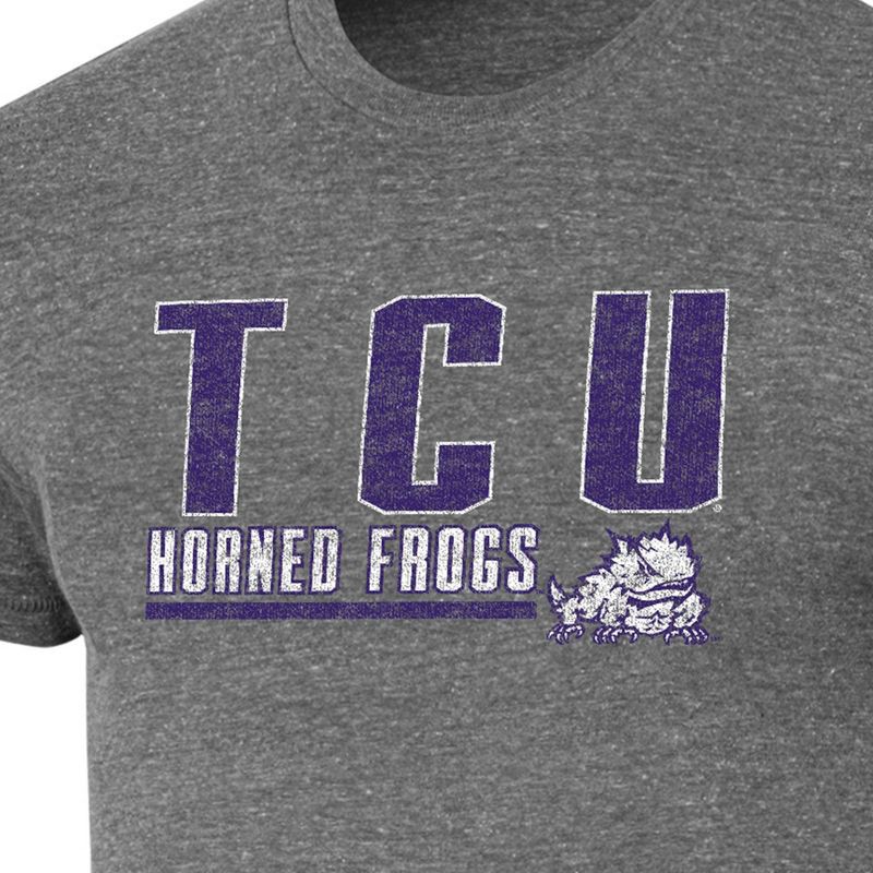 slide 3 of 3, NCAA TCU Horned Frogs Men's Gray Tri-Blend Short Sleeve T-Shirt - M, 1 ct