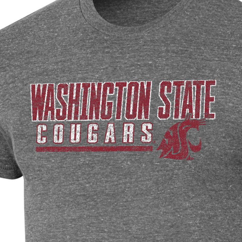 slide 3 of 3, NCAA Washington State Cougars Men's Gray Tri-Blend Short Sleeve T-Shirt - M: Fit Pullover, 1 ct