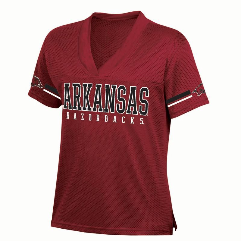 slide 1 of 3, NCAA Arkansas Razorbacks Women's White Jersey - S, 1 ct