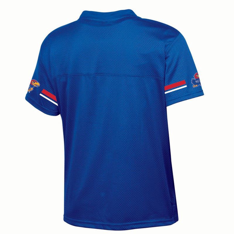slide 2 of 3, NCAA Kansas Jayhawks Women's White Jersey - M: Polyester V Neck Pullover, Elbow Sleeve, 1 ct