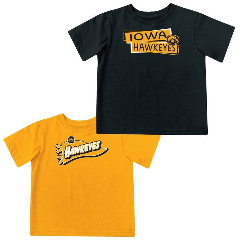 slide 5 of 5, NCAA Iowa Hawkeyes Toddler Boys' 2pk Short Sleeve and Long Sleeve T-Shirts - 2T, 2 ct