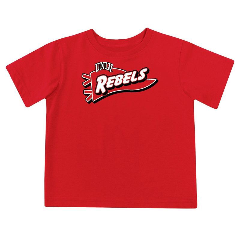slide 4 of 5, NCAA UNLV Rebels Toddler Boys' 2pk Short Sleeve and Long Sleeve T-Shirts - 3T: Solid Jersey Pullover Set, 2 ct