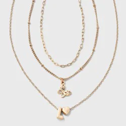 Girls' L Initial with Choker and Layered Necklace Set - art class™ Gold
