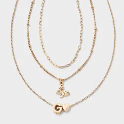 Girls' G Initial with Choker and Layered Necklace Set - art class™ Gold