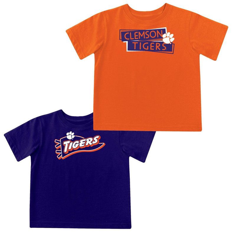 slide 4 of 5, NCAA Clemson Tigers Toddler Boys' 2pk Short Sleeve and Long Sleeve T-Shirts - 4T, 2 ct