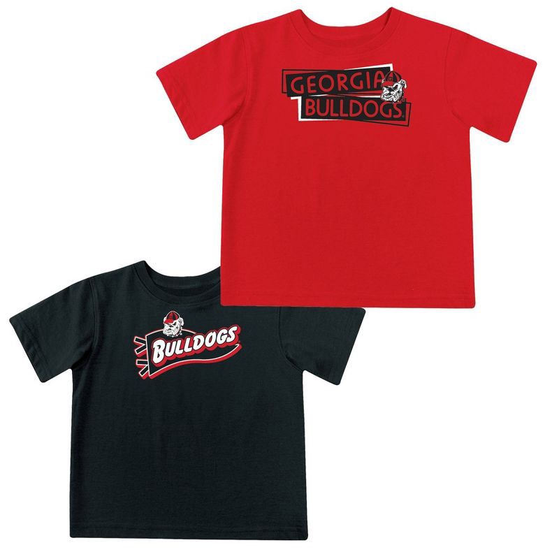 slide 2 of 5, NCAA Georgia Bulldogs Toddler Boys' 2pk Short Sleeve and Long Sleeve T-Shirts - 2T, 2 ct