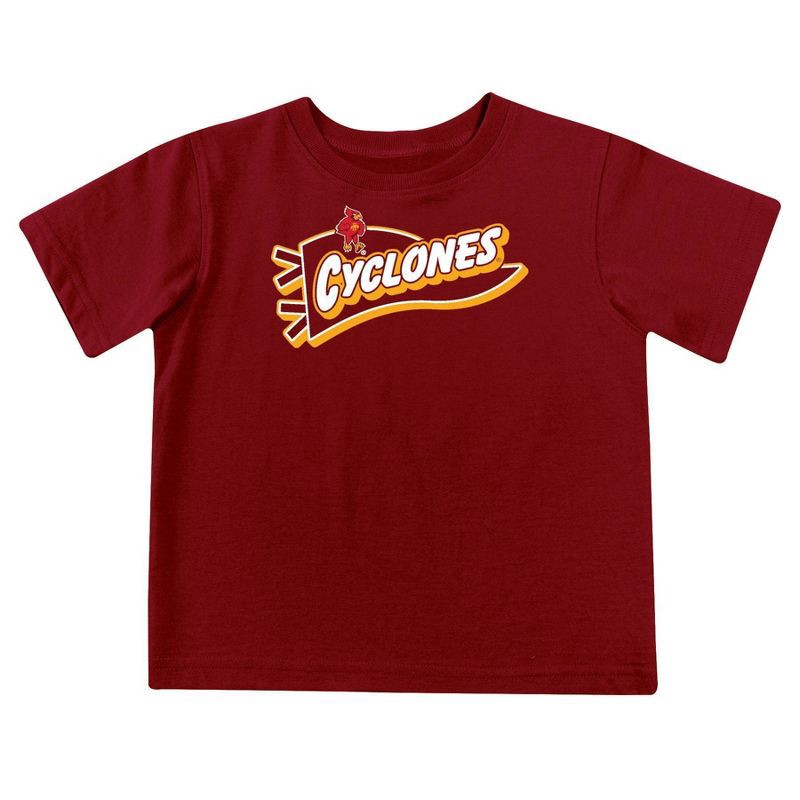 slide 2 of 5, NCAA Iowa State Cyclones Toddler Boys' 2pk Short Sleeve and Long Sleeve T-Shirts - 3T: Solid Jersey Pullover Set, 2 ct