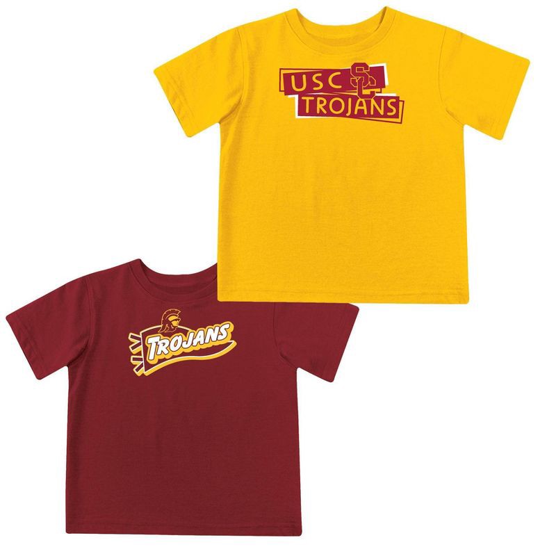 slide 2 of 5, NCAA USC Trojans Toddler Boys' 2pk Short Sleeve and Long Sleeve T-Shirts - 2T, 2 ct