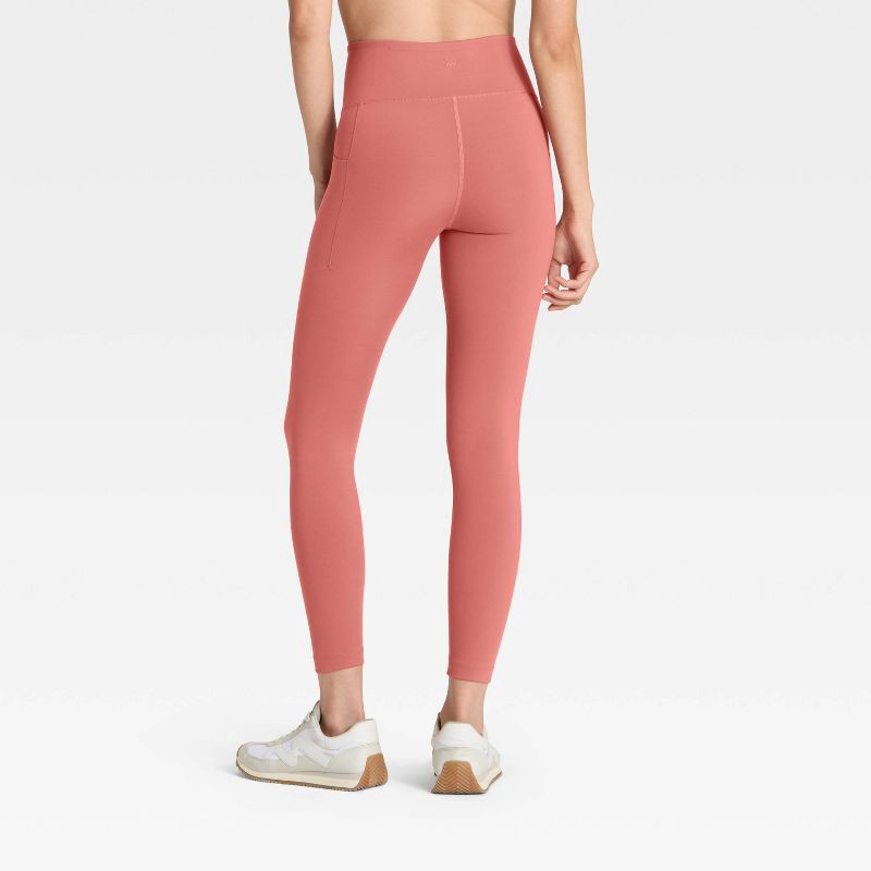 slide 3 of 6, Women's Dynamic Flex High Rise Pocketed 7/8 Leggings - All In Motion™ Rose Pink XL, 1 ct