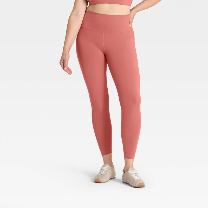 slide 2 of 6, Women's Dynamic Flex High Rise Pocketed 7/8 Leggings - All In Motion™ Rose Pink XL, 1 ct