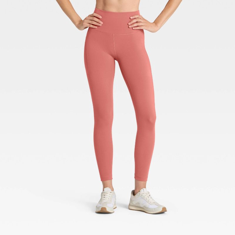 slide 1 of 6, Women's Dynamic Flex High Rise Pocketed 7/8 Leggings - All In Motion™ Rose Pink XL, 1 ct
