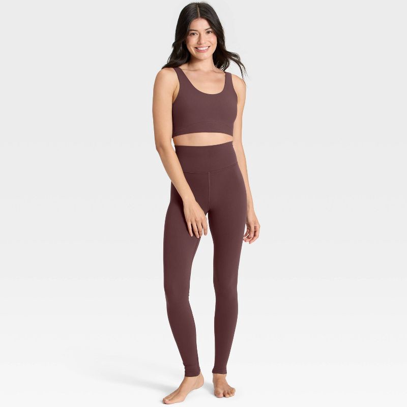 slide 3 of 5, Women's Everyday Soft Ultra High-Rise Leggings - All In Motion™ Dark Brown L, 1 ct