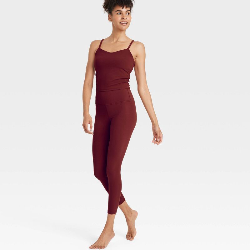slide 3 of 7, Women's Everyday Soft Ultra High-Rise 7/8 Leggings - All In Motion™ Maroon S, 1 ct