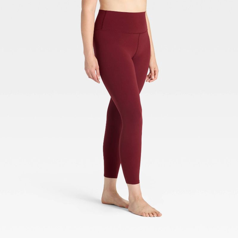 slide 4 of 7, Women's Everyday Soft Ultra High-Rise 7/8 Leggings - All In Motion™ Maroon S, 1 ct