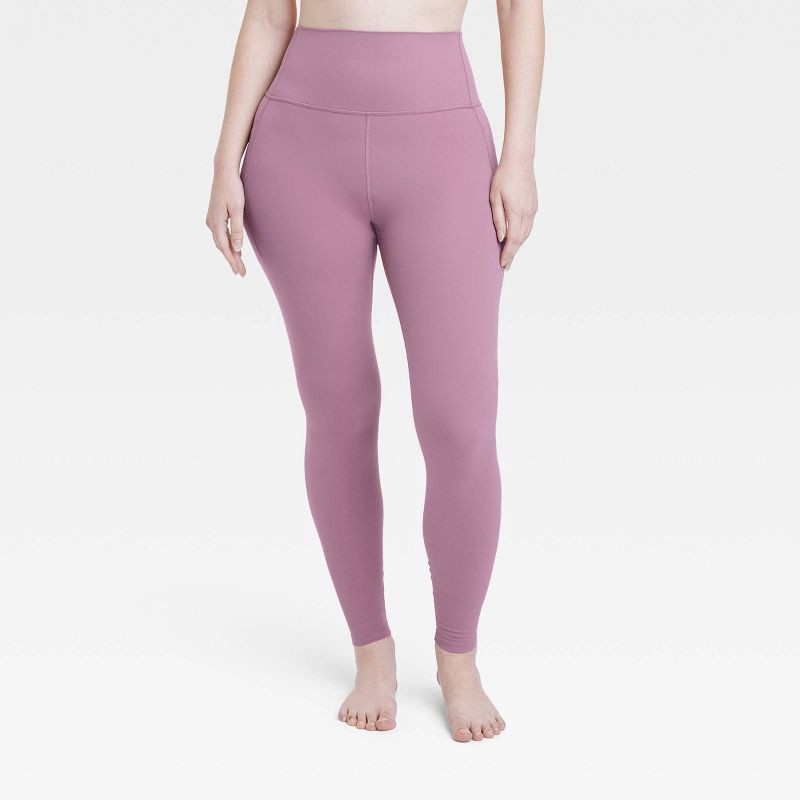 slide 3 of 4, Women's Everyday Soft Ultra High-Rise Pocketed Leggings - All In Motion™ Mauve L, 1 ct