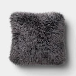 Faux Fur Throw Pillow Gray - Threshold™