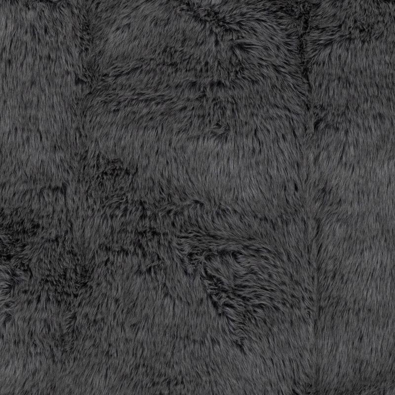 slide 5 of 5, Faux Fur Throw Blanket Gray - Threshold™, 1 ct