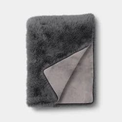 Faux Fur Throw Blanket Gray - Threshold™