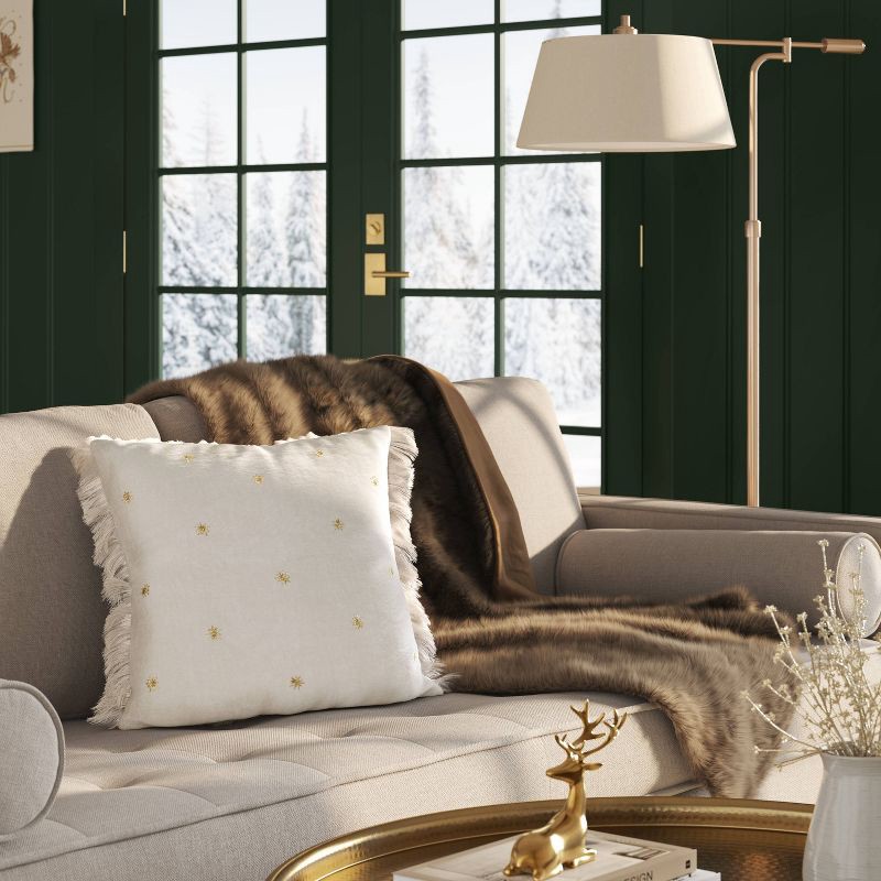 slide 2 of 5, Faux Fur Throw Blanket Brown - Threshold™, 1 ct