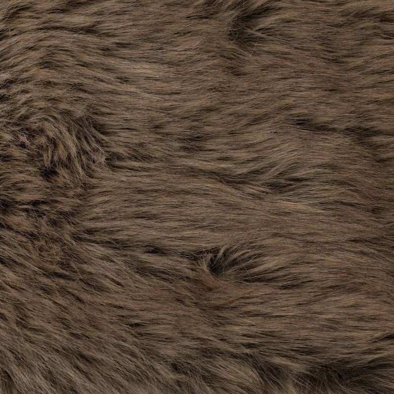 slide 5 of 5, Faux Fur Throw Blanket Brown - Threshold™, 1 ct