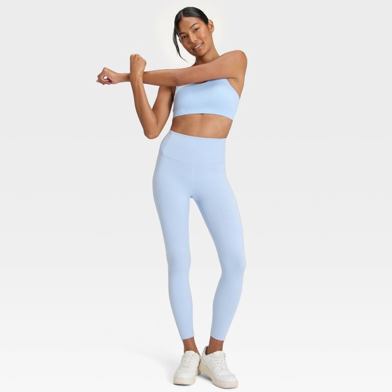 slide 4 of 6, Women's Seamless Medium Support Racerback Sports Bra - All In Motion™ Gentle Blue XL, 1 ct