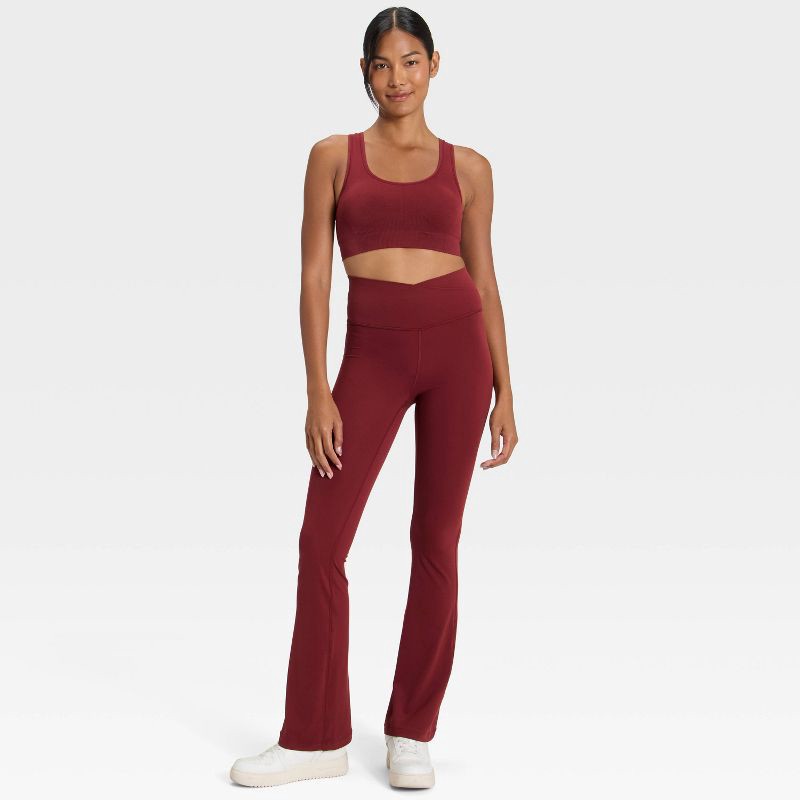 slide 2 of 6, Women's Seamless Medium Support Racerback Sports Bra - All In Motion™ Maroon M, 1 ct