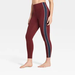 Women's Everyday Soft High-Rise Piped 7/8 Leggings - All In Motion™ Maroon L