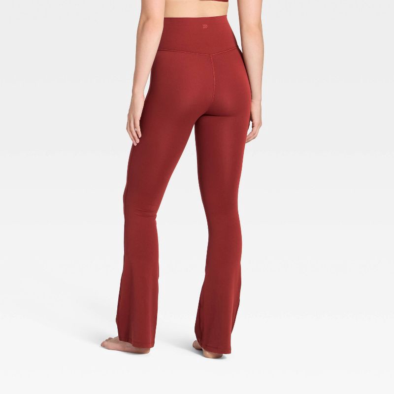 slide 4 of 6, Women's Everyday Soft Ultra High Rise Flare Leggings - All In Motion™ Maroon S, 1 ct