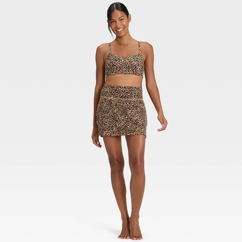 slide 4 of 5, Women's Everyday Soft Light Support Strappy Sports Bra - All In Motion™ Animal Print XL, 1 ct