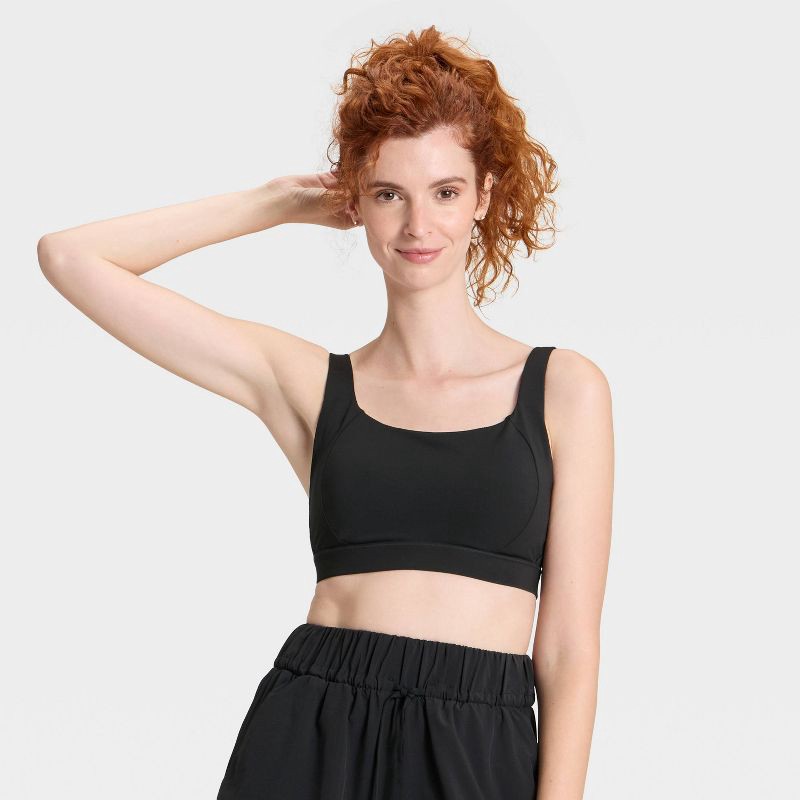 slide 1 of 5, Women's High Support Sports Bra - All In Motion™ Black XL, 1 ct