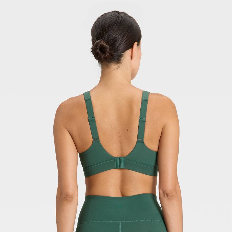 slide 4 of 5, Women's High Support Sports Bra - All In Motion™ Dark Green L, 1 ct