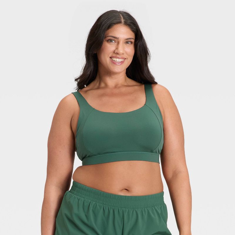 slide 3 of 5, Women's High Support Sports Bra - All In Motion™ Dark Green L, 1 ct