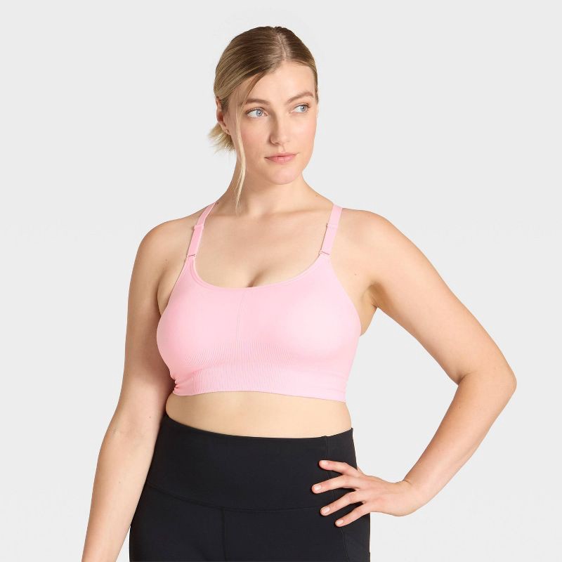 slide 6 of 8, Women's Seamless Medium Support Cami Sports Bra - All In Motion™ Pink XXL, 1 ct