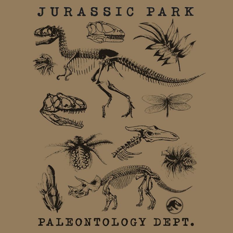 slide 3 of 3, Men's Jurassic Park Fossils Graphic T-Shirt - Light Brown S, 1 ct