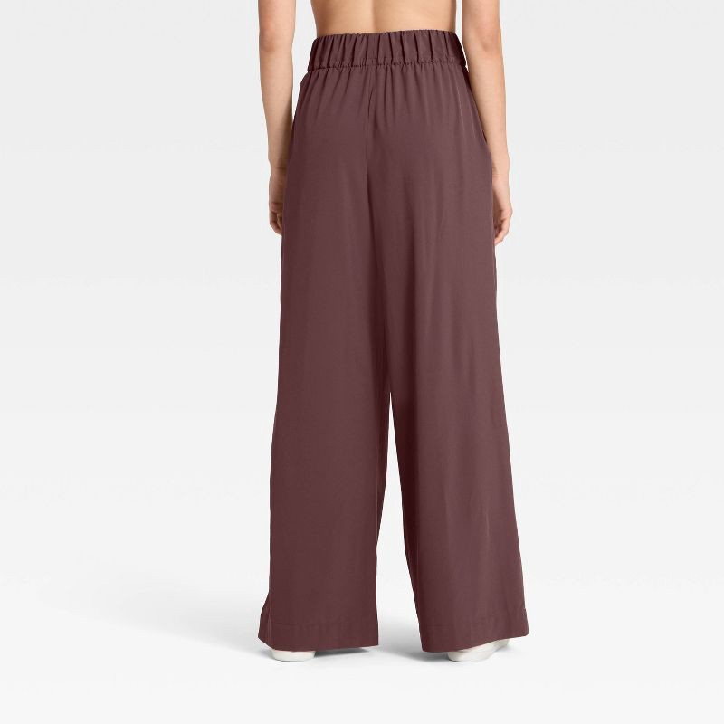 slide 2 of 5, Women's Active Light High-Rise Wide Leg Pants - All In Motion™ Brown S, 1 ct