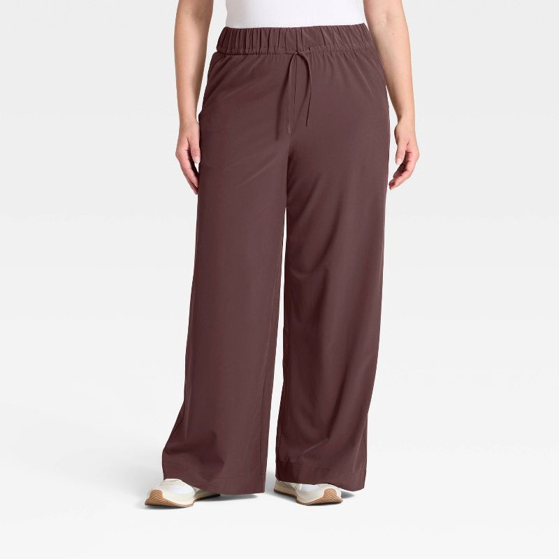 slide 4 of 5, Women's Active Light High-Rise Wide Leg Pants - All In Motion™ Brown M, 1 ct