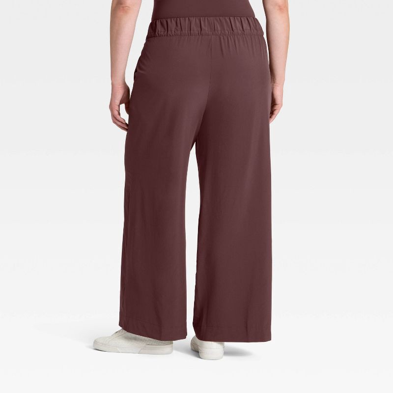 slide 5 of 5, Women's Active Light High-Rise Wide Leg Pants - All In Motion™ Brown M, 1 ct