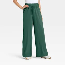 Women's Active Light High-Rise Wide Leg Pants - All In Motion™ Dark Green S