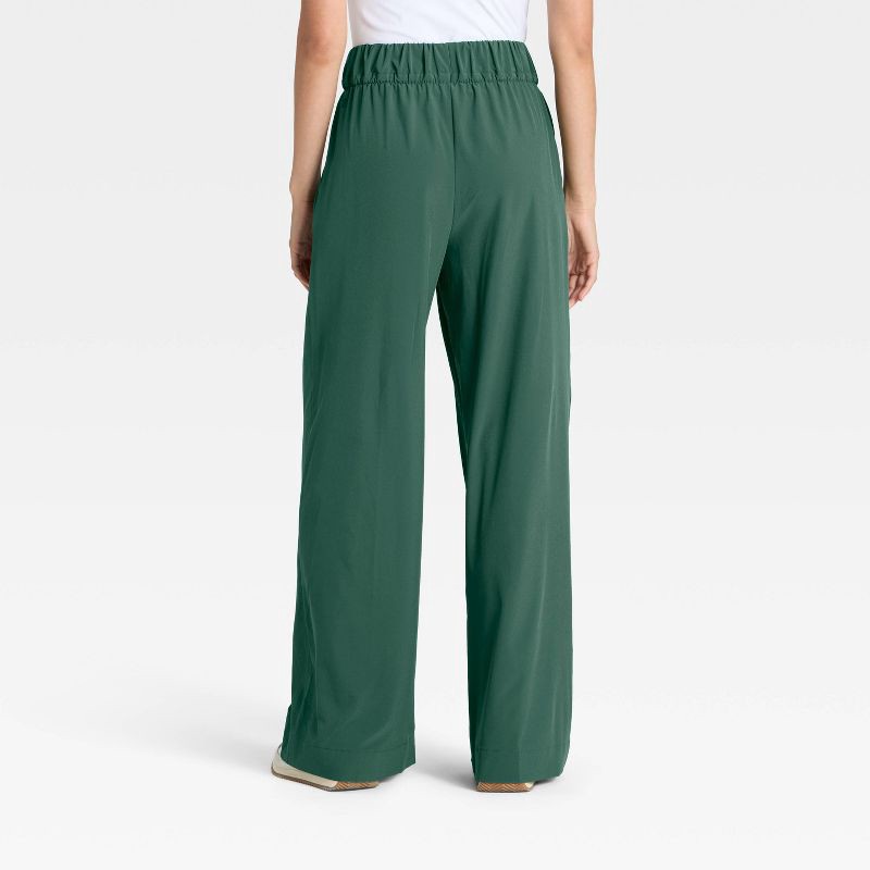 slide 2 of 5, Women's Active Light High-Rise Wide Leg Pants - All In Motion™ Dark Green M, 1 ct
