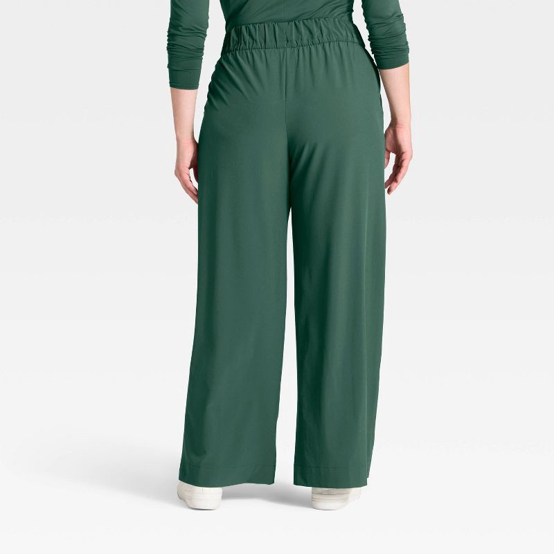 slide 5 of 5, Women's Active Light High-Rise Wide Leg Pants - All In Motion™ Dark Green M, 1 ct