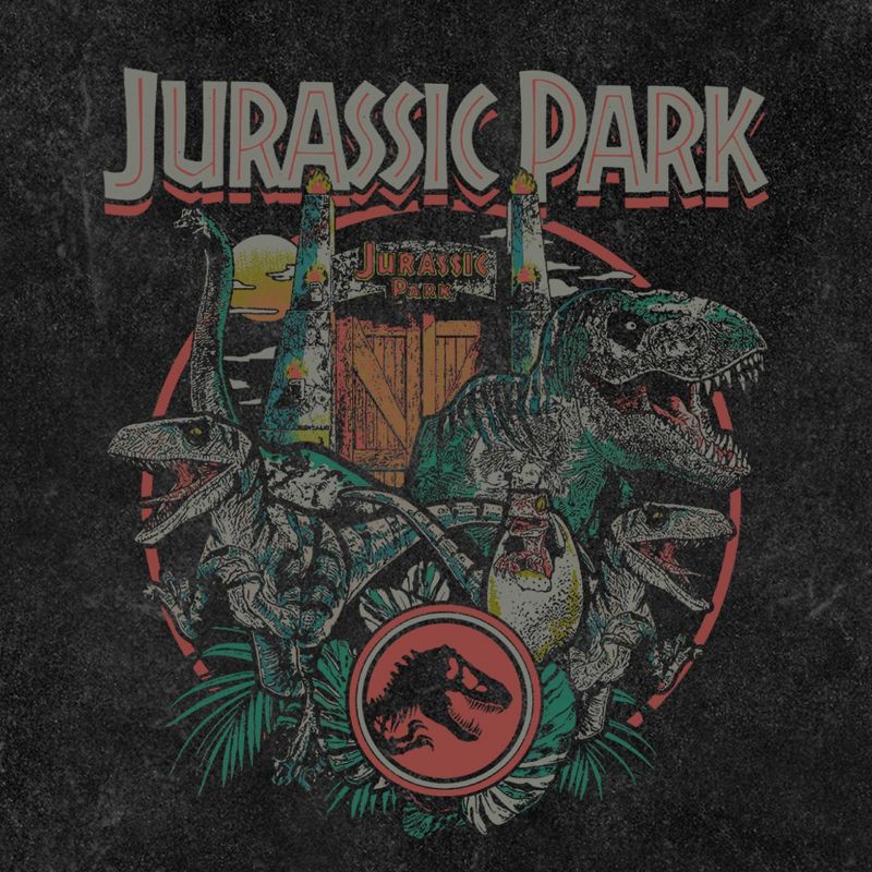 slide 3 of 3, Men's Jurassic Park Graphic T-Shirt - Charcoal Gray XXL, 1 ct