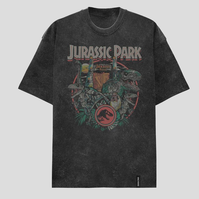 slide 1 of 3, Men's Jurassic Park Graphic T-Shirt - Charcoal Gray XXL, 1 ct