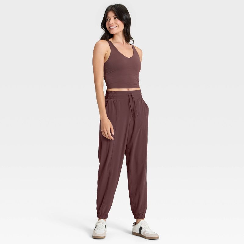 slide 3 of 7, Women's Active Light Mid-Rise Joggers - All In Motion™ Brown S, 1 ct
