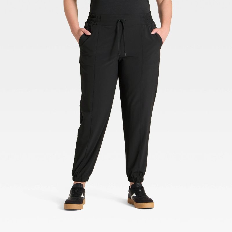 slide 4 of 5, Women's Active Light Mid-Rise Joggers - All In Motion™ Black L, 1 ct