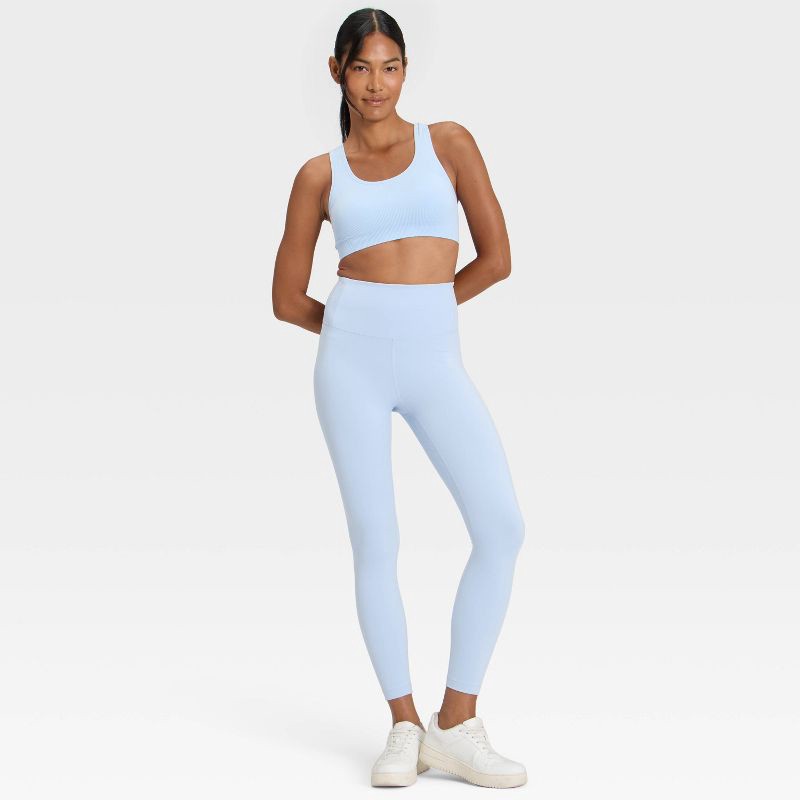 slide 3 of 5, Women's Dynamic Flex High-Rise 7/8 Leggings - All In Motion™ Light Blue L, 1 ct